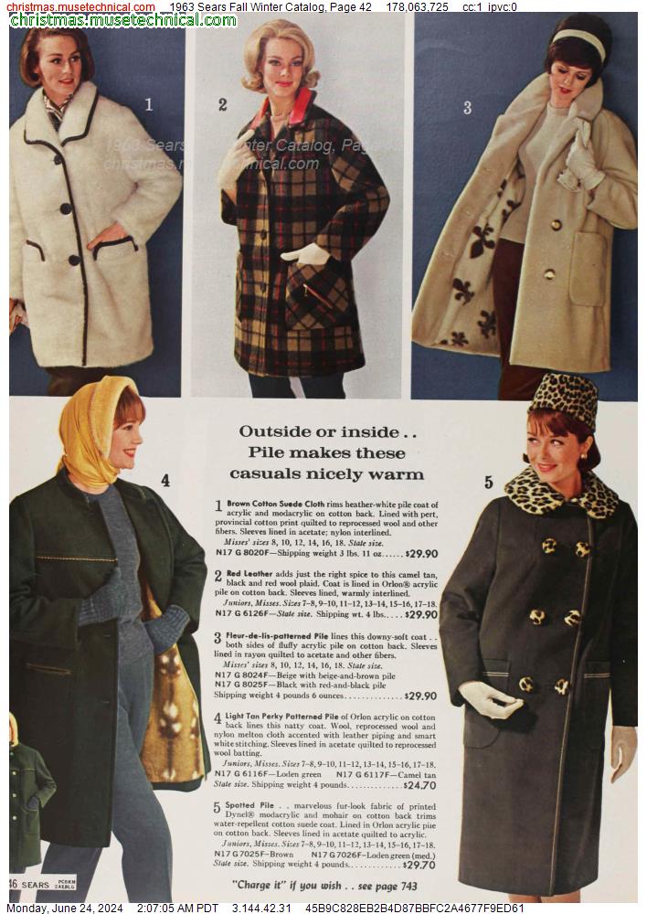 1963 Sears Fall Winter Catalog, Page 42