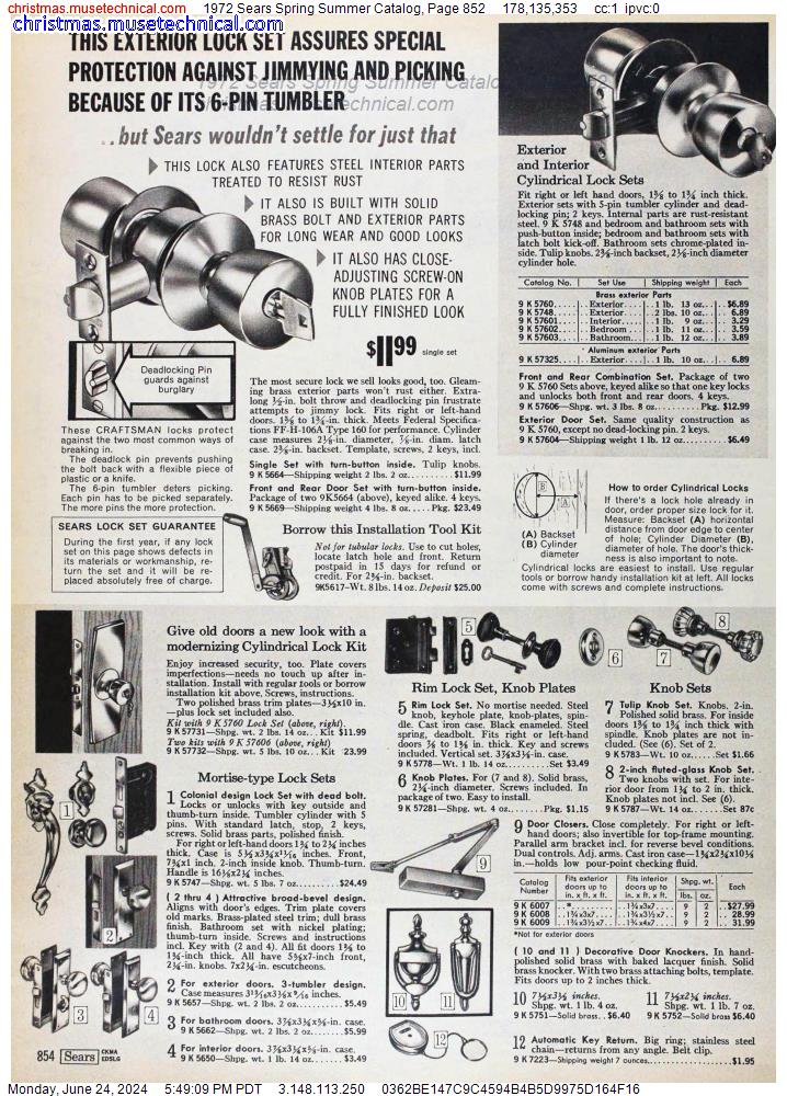 1972 Sears Spring Summer Catalog, Page 852