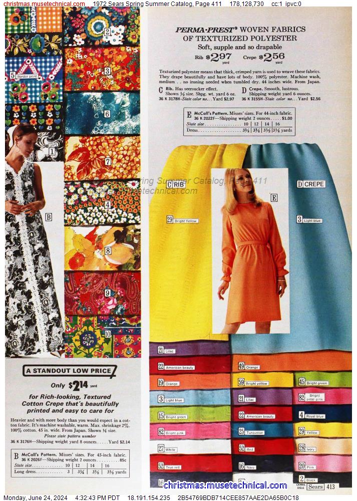 1972 Sears Spring Summer Catalog, Page 411
