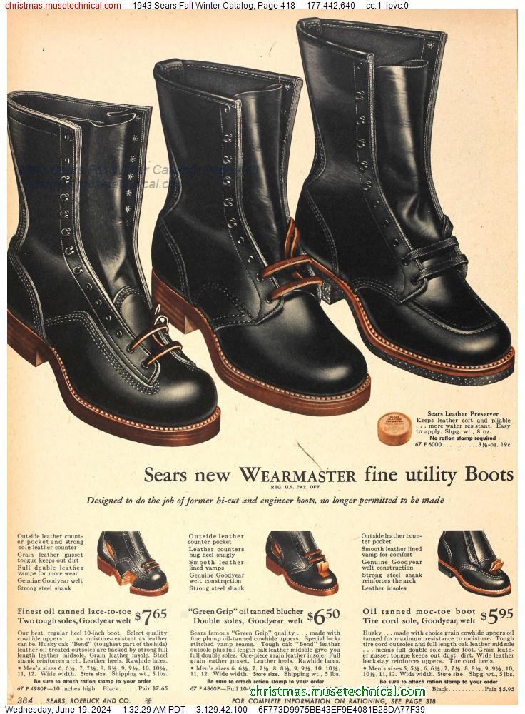 1943 Sears Fall Winter Catalog, Page 418