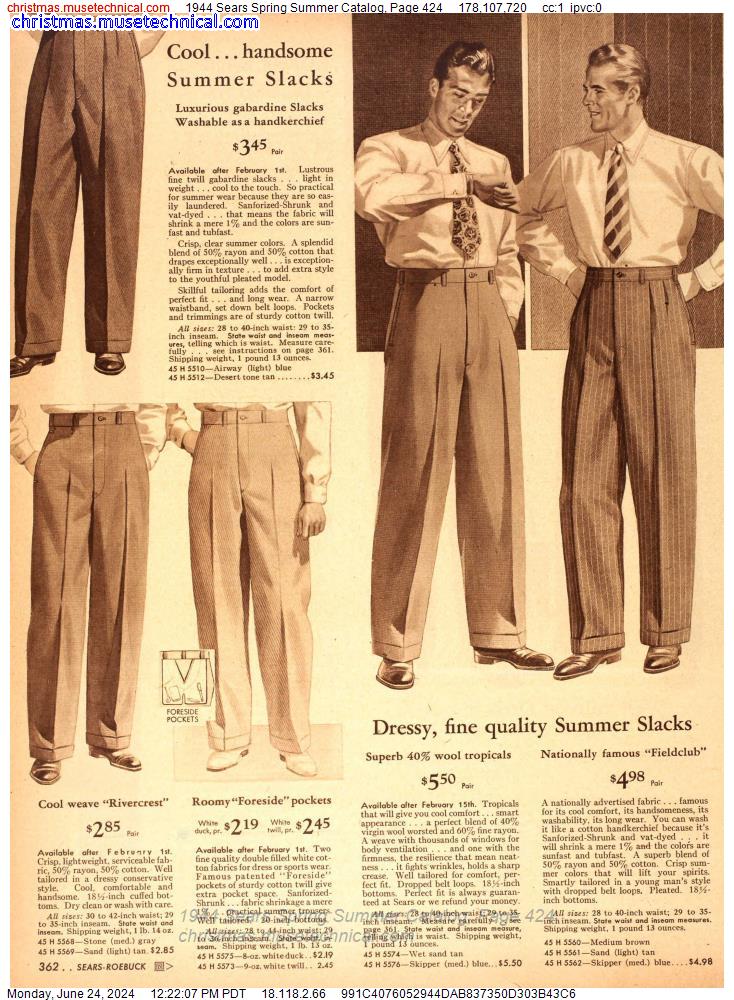1944 Sears Spring Summer Catalog, Page 424