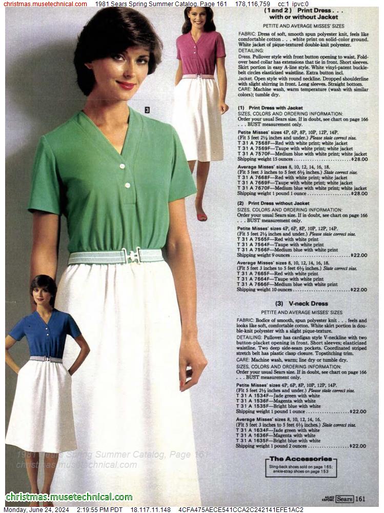 1981 Sears Spring Summer Catalog, Page 161