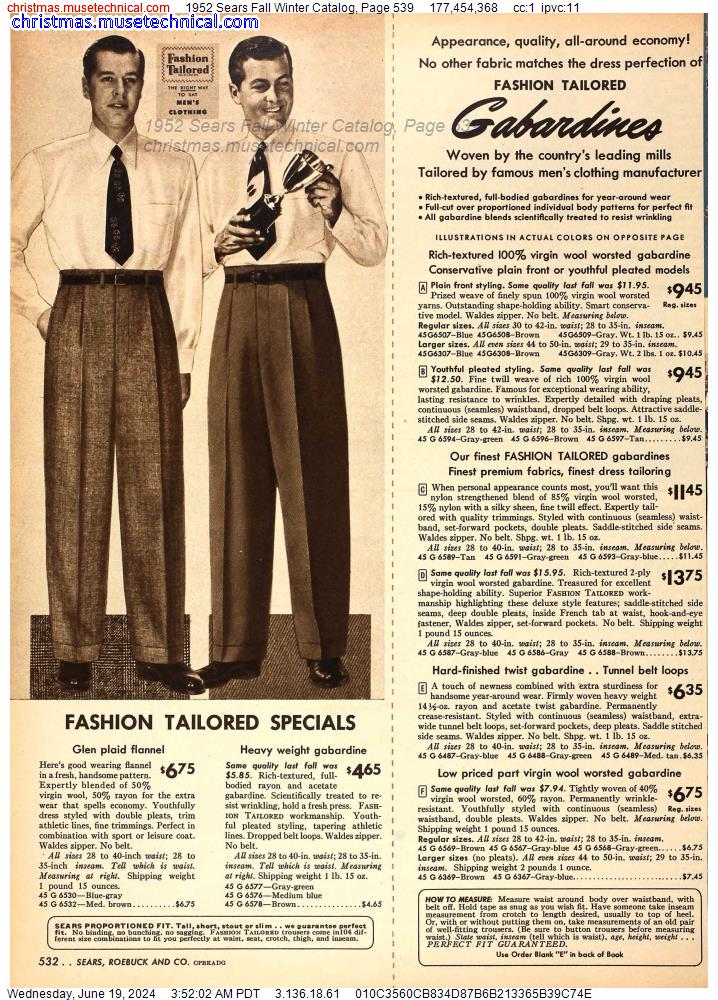 1952 Sears Fall Winter Catalog, Page 539