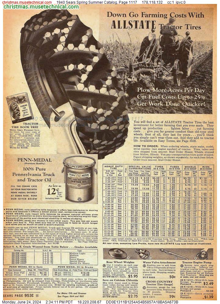 1940 Sears Spring Summer Catalog, Page 1117