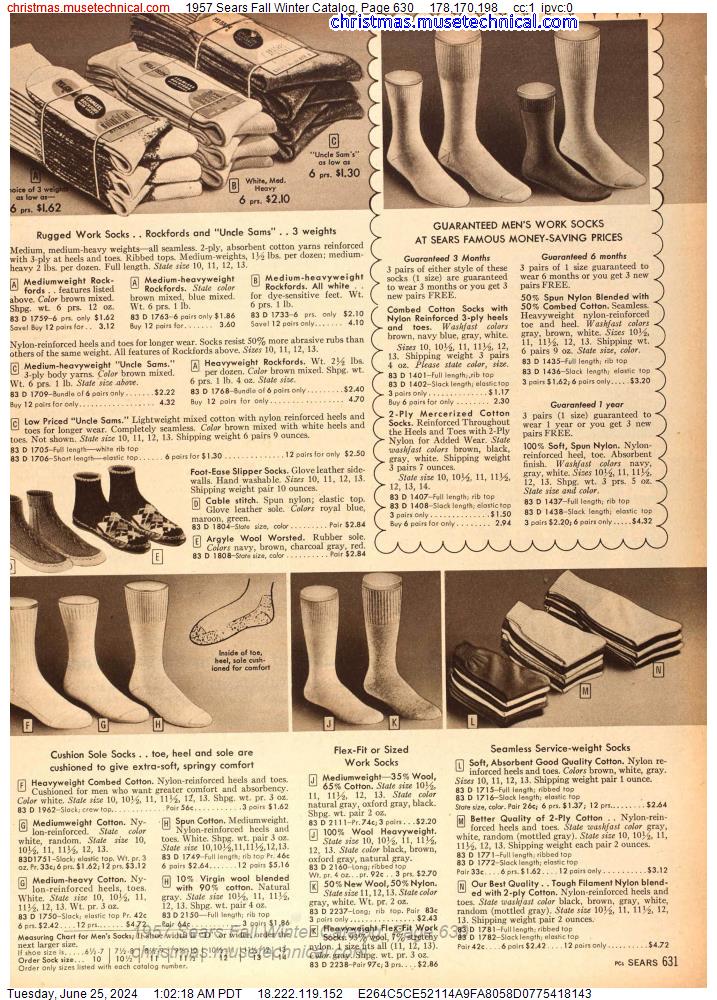 1957 Sears Fall Winter Catalog, Page 630