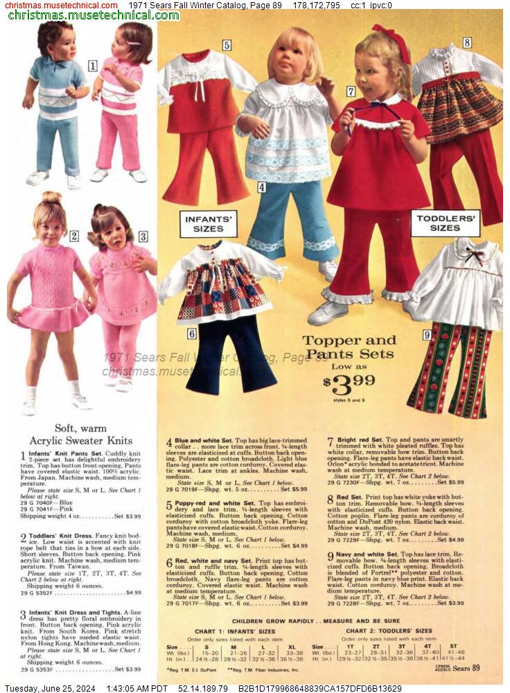 1971 Sears Fall Winter Catalog, Page 89