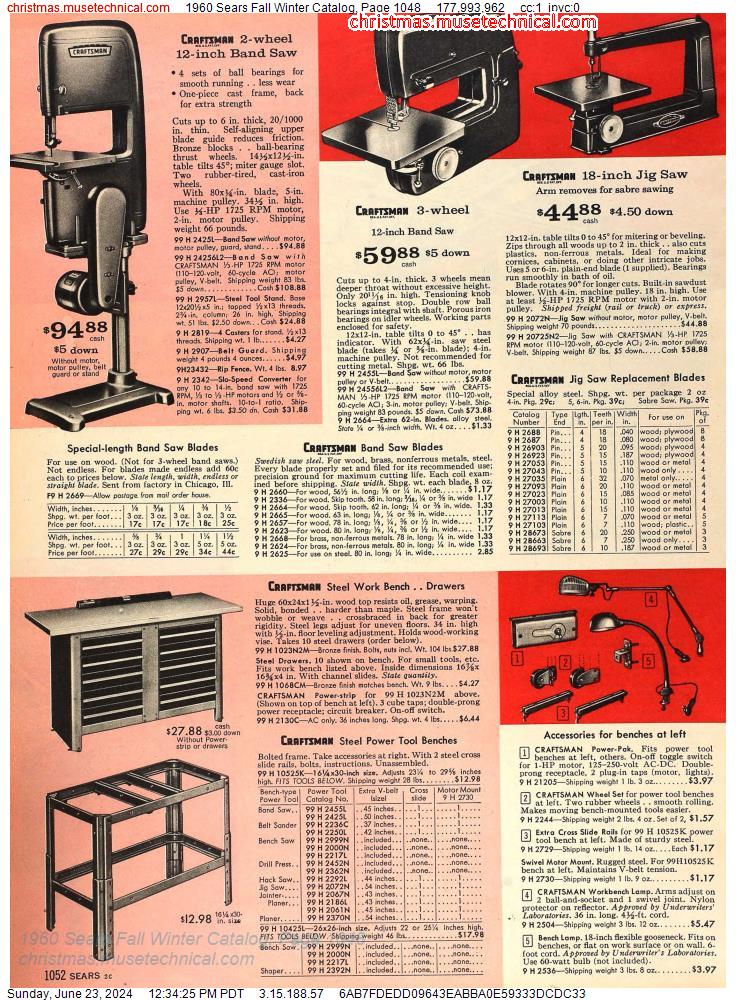 1960 Sears Fall Winter Catalog, Page 1048