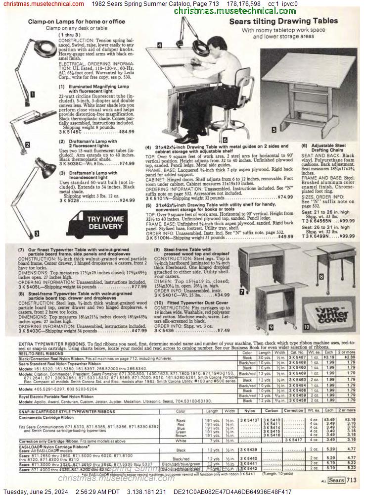 1982 Sears Spring Summer Catalog, Page 713