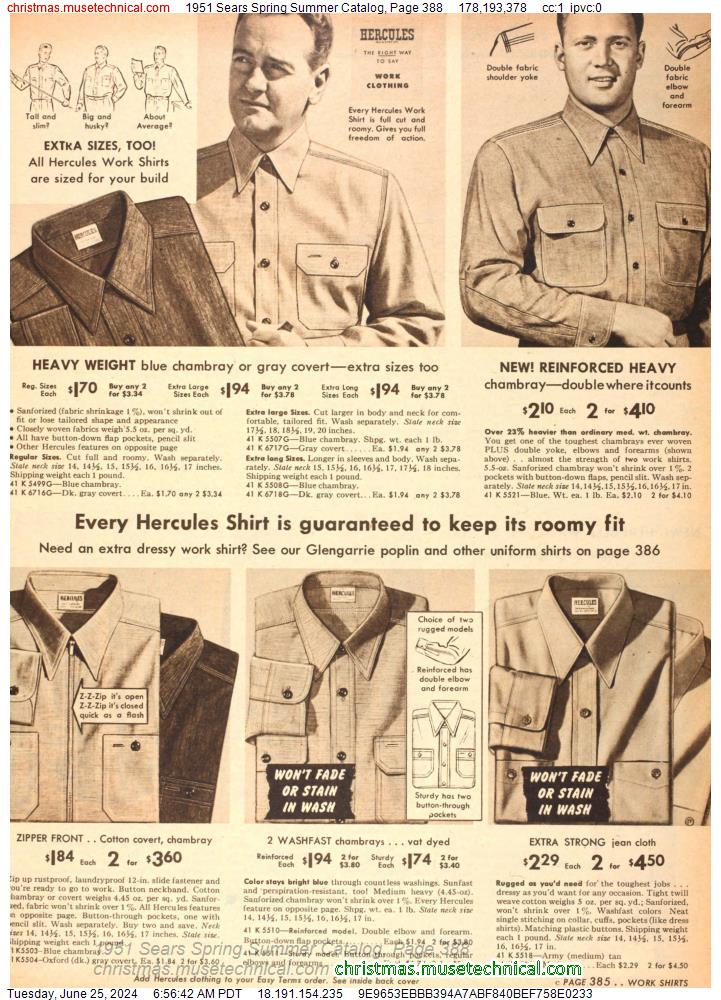 1951 Sears Spring Summer Catalog, Page 388