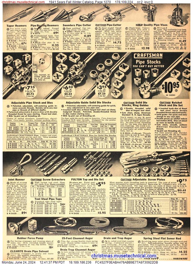 1941 Sears Fall Winter Catalog, Page 1270