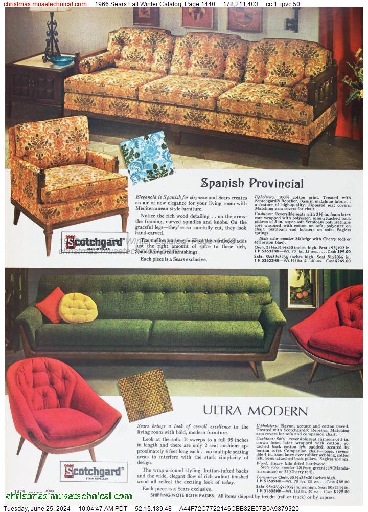 1966 Sears Fall Winter Catalog, Page 1440