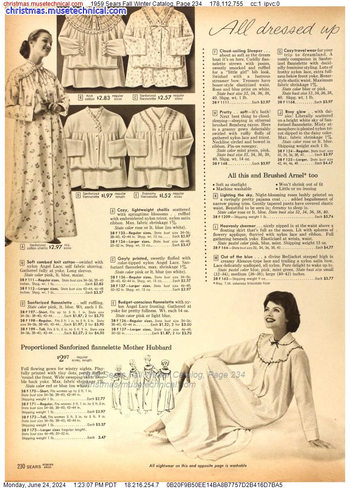 1959 Sears Fall Winter Catalog, Page 234