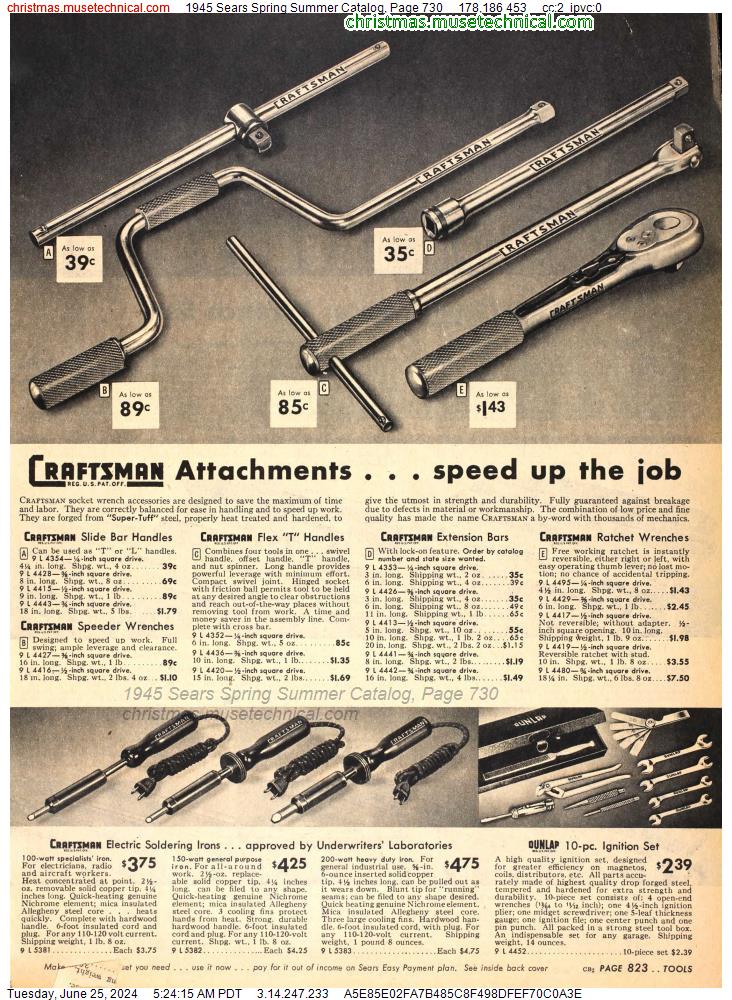 1945 Sears Spring Summer Catalog, Page 730