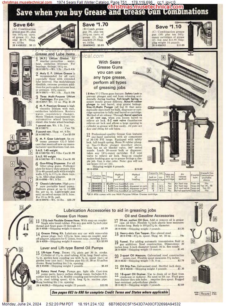 1974 Sears Fall Winter Catalog, Page 751