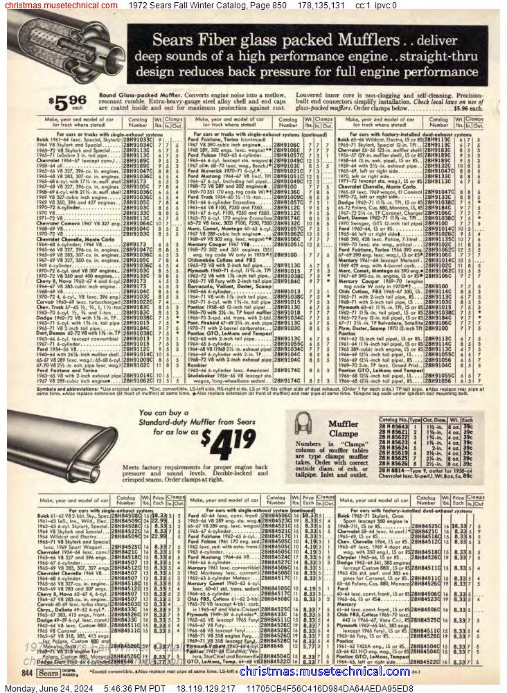 1972 Sears Fall Winter Catalog, Page 850