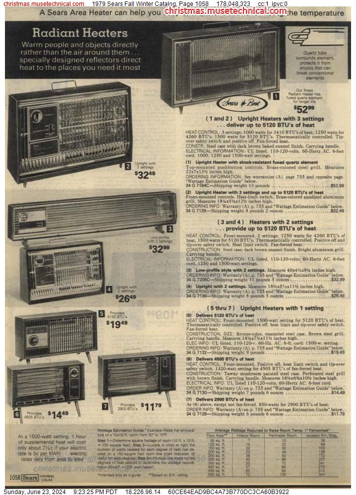1979 Sears Fall Winter Catalog, Page 1058