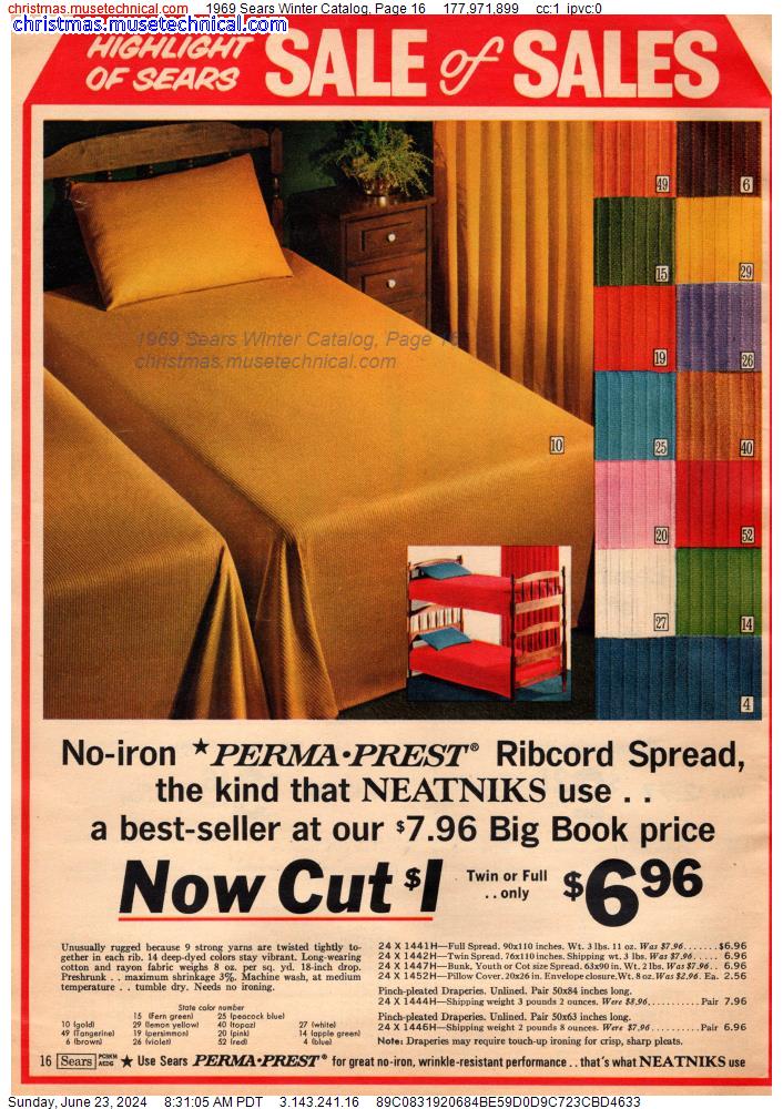 1969 Sears Winter Catalog, Page 16