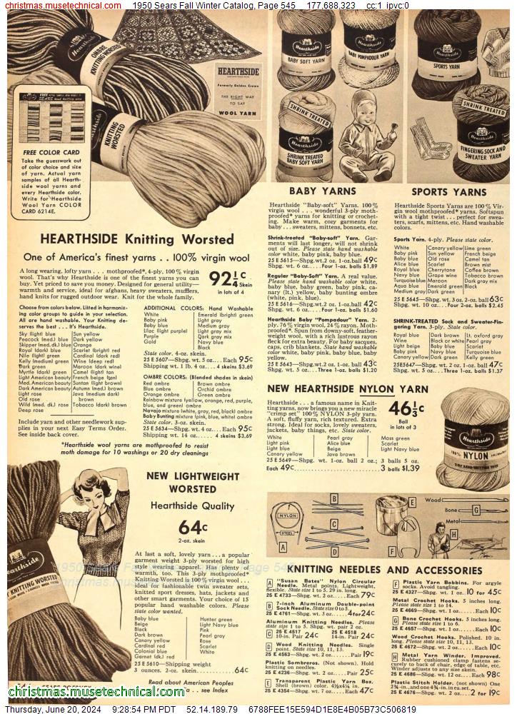 1950 Sears Fall Winter Catalog, Page 545