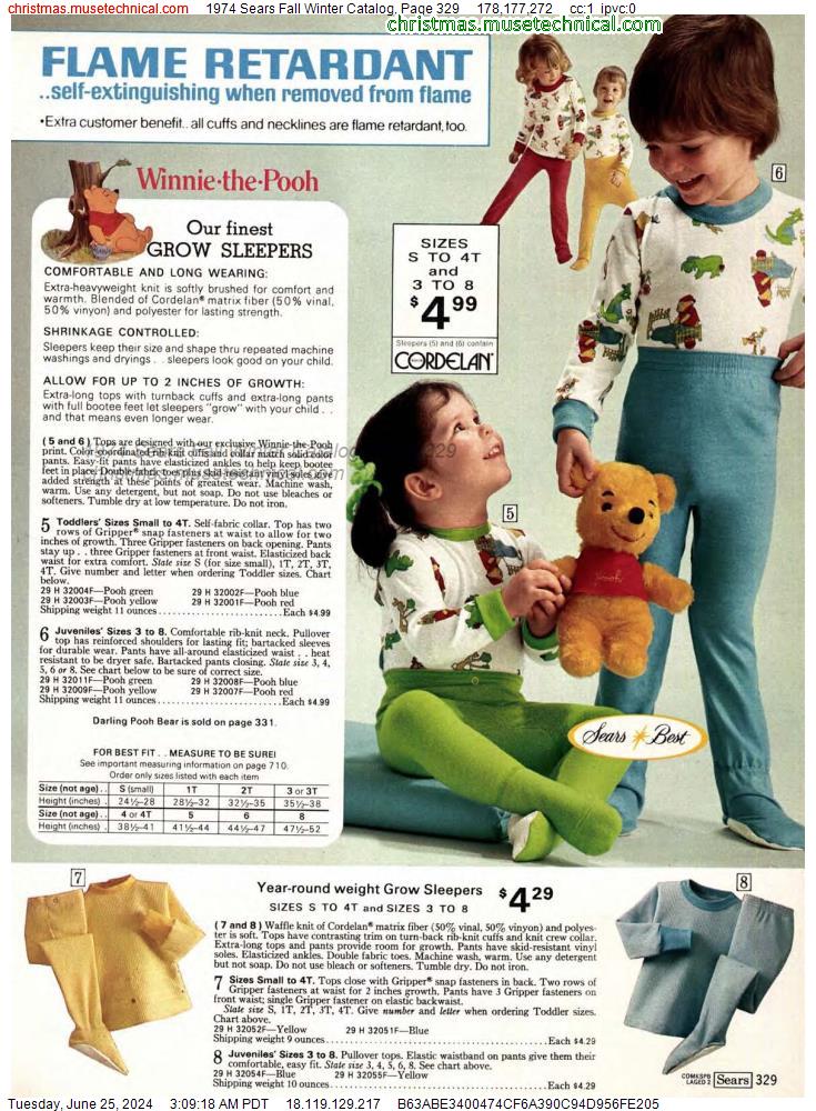 1974 Sears Fall Winter Catalog, Page 329