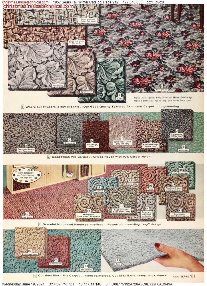 1957 Sears Fall Winter Catalog, Page 912