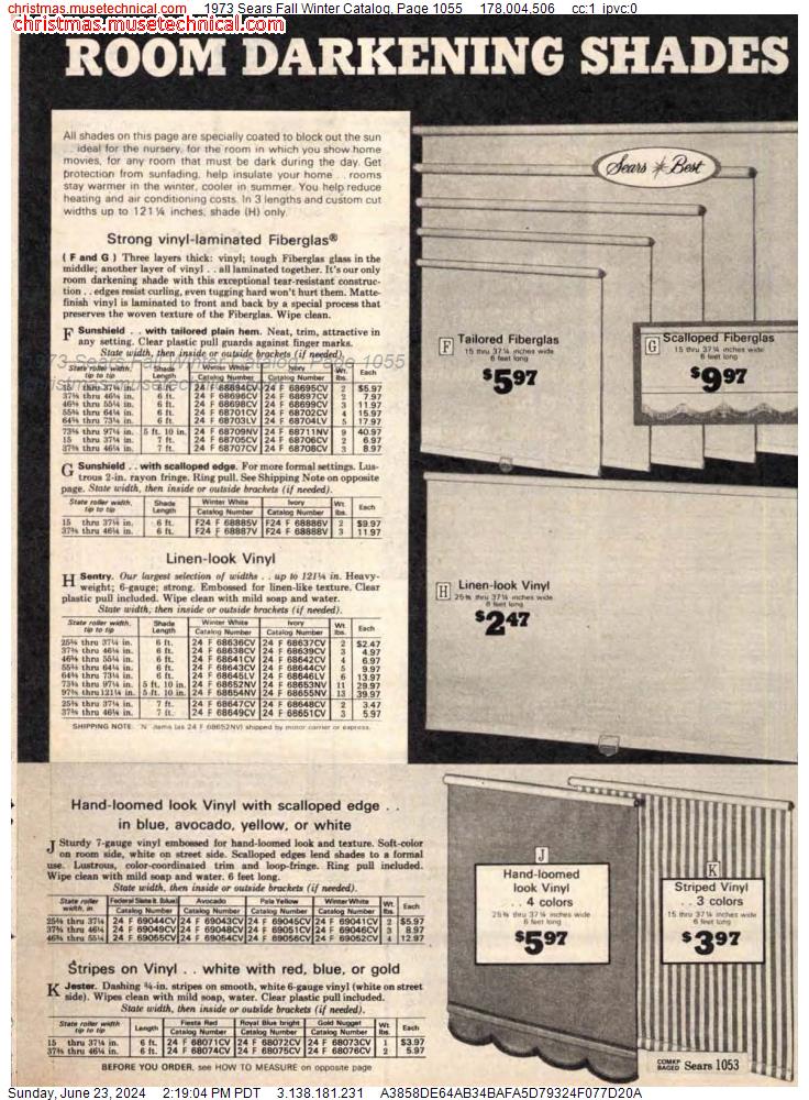 1973 Sears Fall Winter Catalog, Page 1055