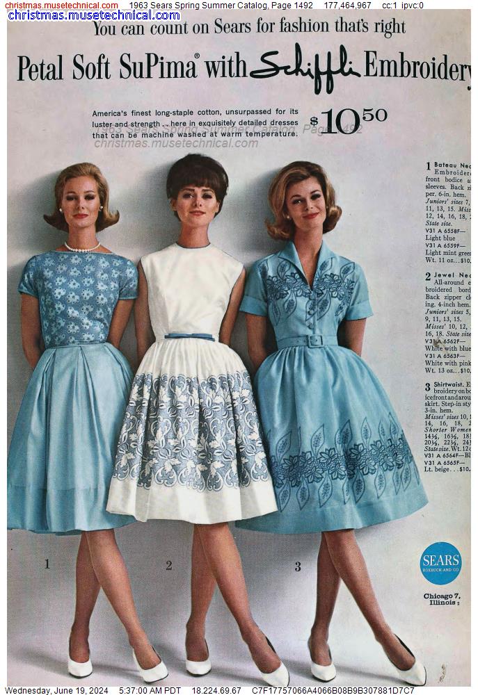 1963 Sears Spring Summer Catalog, Page 1492