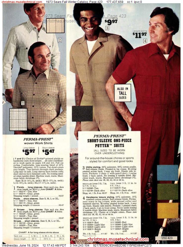 1973 Sears Fall Winter Catalog, Page 423