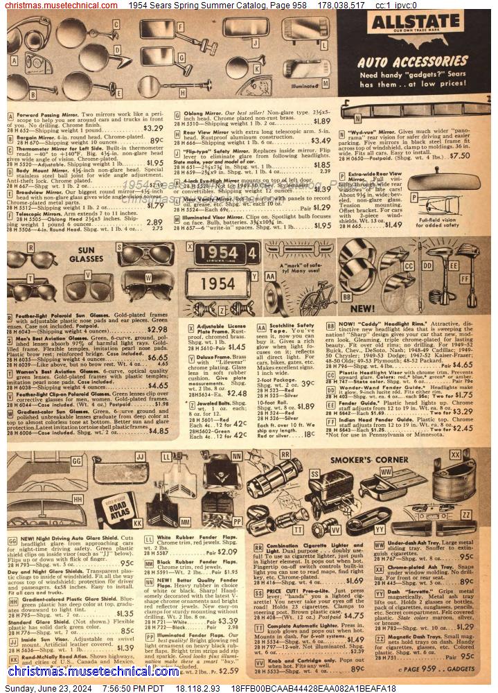 1954 Sears Spring Summer Catalog, Page 958