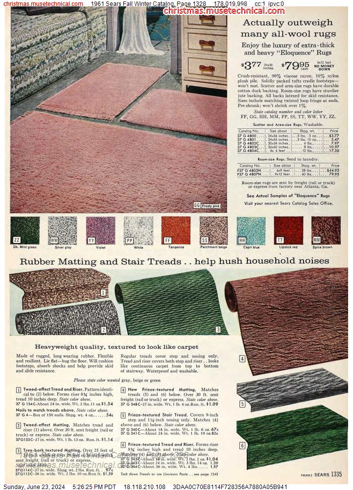 1961 Sears Fall Winter Catalog, Page 1328