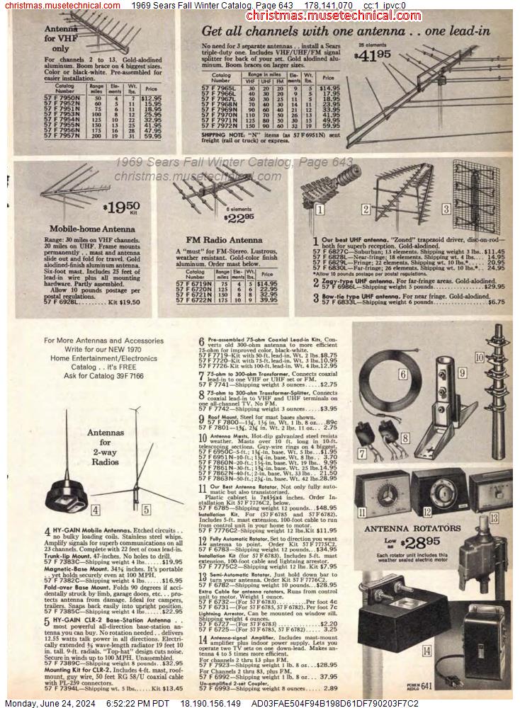 1969 Sears Fall Winter Catalog, Page 643