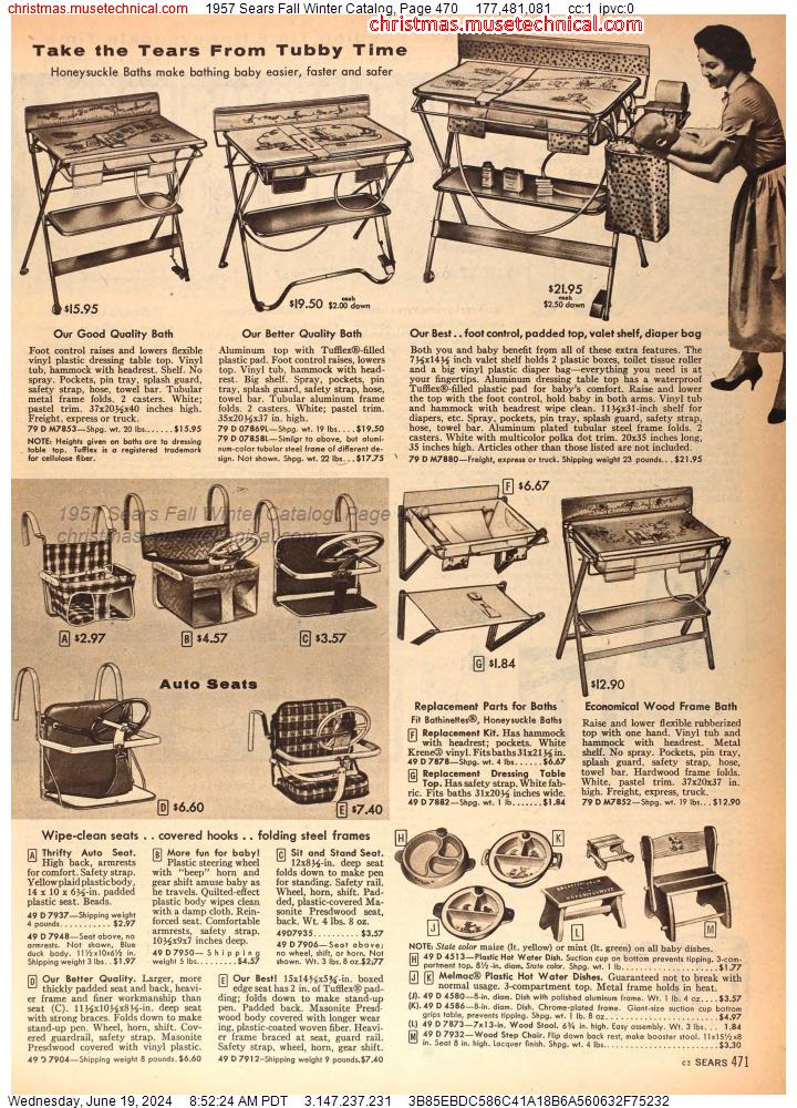 1957 Sears Fall Winter Catalog, Page 470