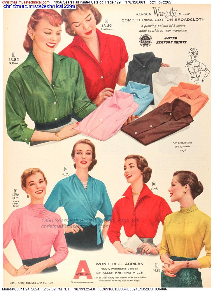 1956 Sears Fall Winter Catalog, Page 129