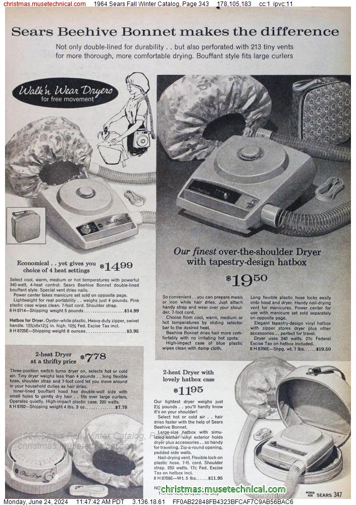 1964 Sears Fall Winter Catalog, Page 343