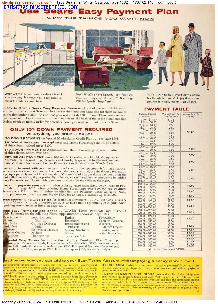 1957 Sears Fall Winter Catalog, Page 1532