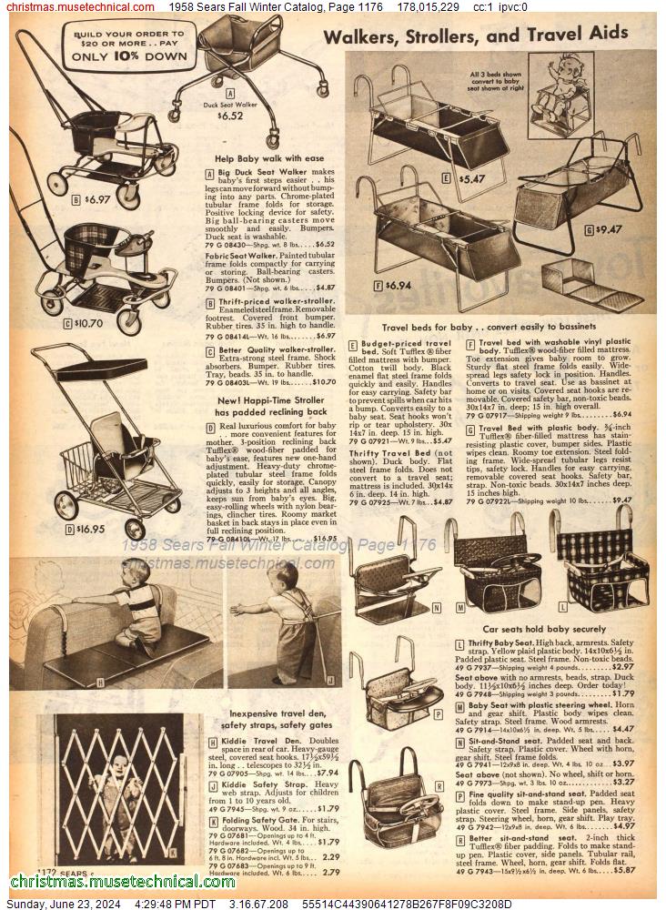 1958 Sears Fall Winter Catalog, Page 1176