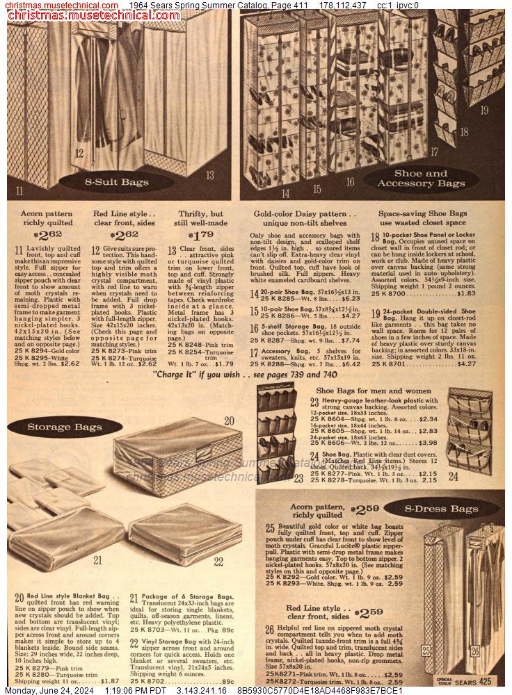 1964 Sears Spring Summer Catalog, Page 411