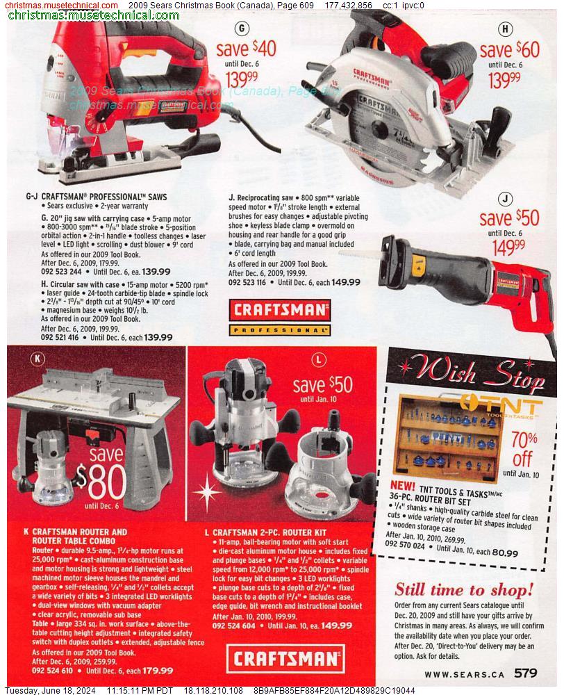 2009 Sears Christmas Book (Canada), Page 609