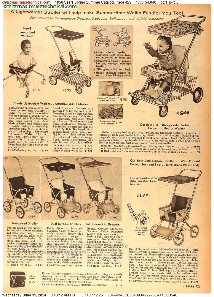 1958 Sears Spring Summer Catalog, Page 429