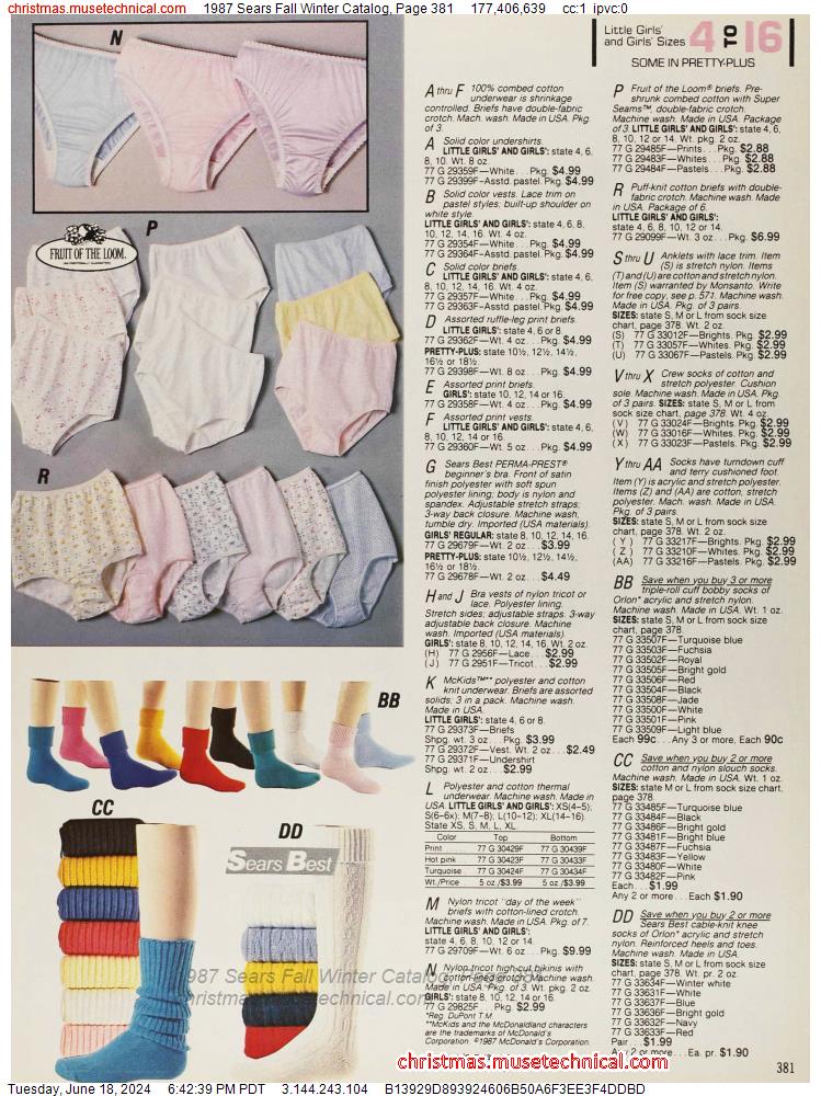 1987 Sears Fall Winter Catalog, Page 381