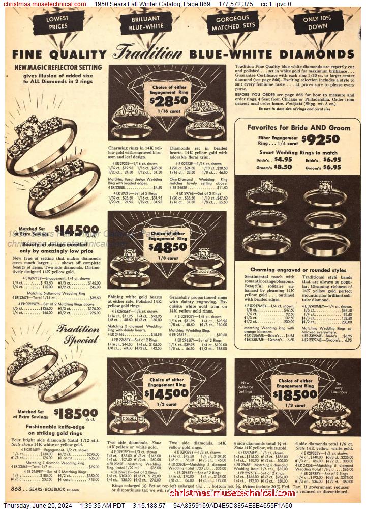 1950 Sears Fall Winter Catalog, Page 869