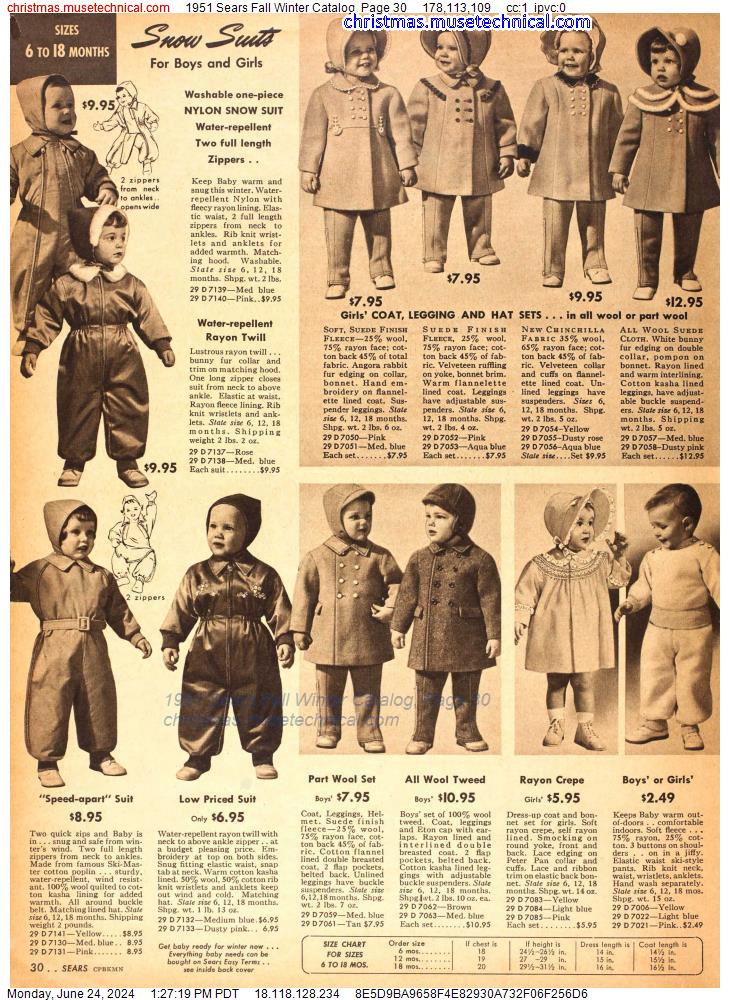 1951 Sears Fall Winter Catalog, Page 30