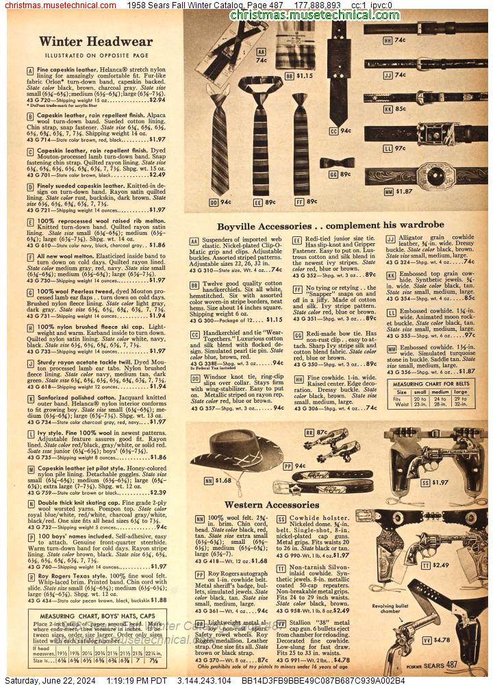 1958 Sears Fall Winter Catalog, Page 487