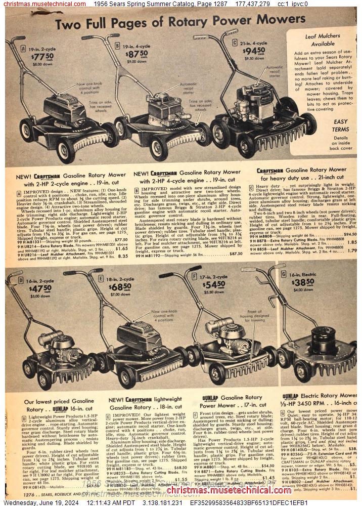 1956 Sears Spring Summer Catalog, Page 1287