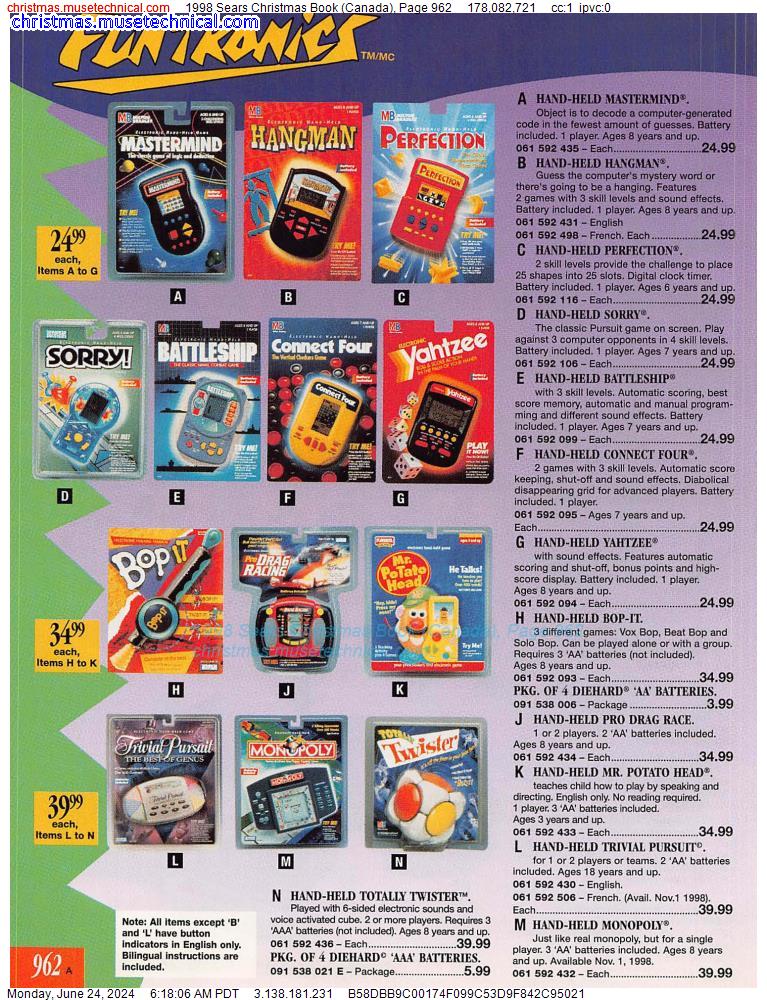 1998 Sears Christmas Book (Canada), Page 962