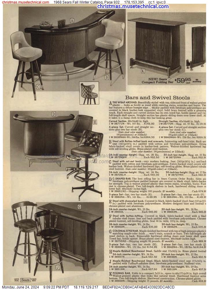 1968 Sears Fall Winter Catalog, Page 932