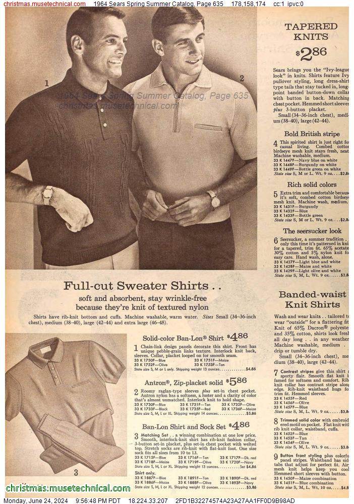 1964 Sears Spring Summer Catalog, Page 635