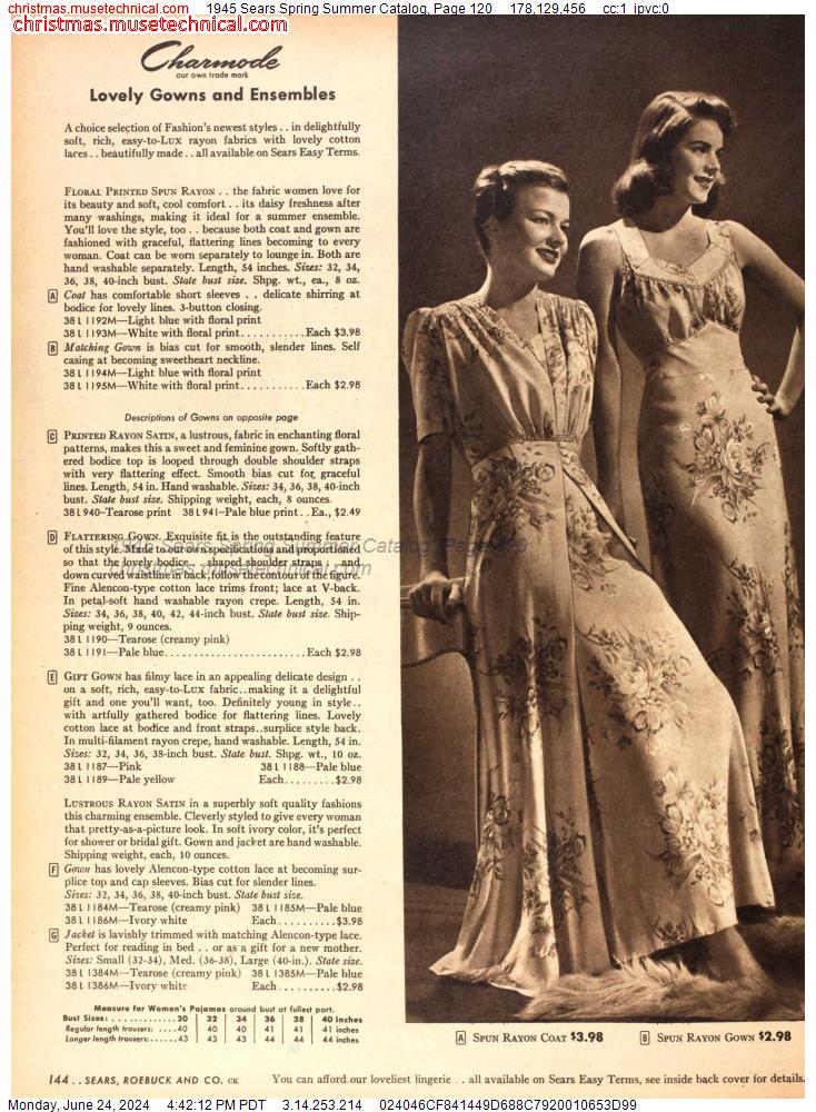 1945 Sears Spring Summer Catalog, Page 120