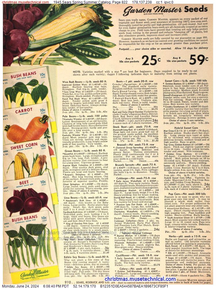 1945 Sears Spring Summer Catalog, Page 822