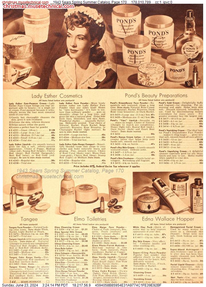 1943 Sears Spring Summer Catalog, Page 170