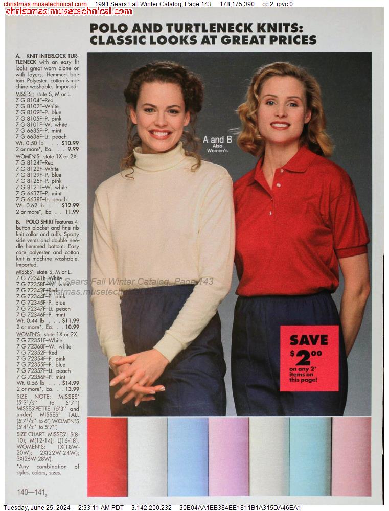1991 Sears Fall Winter Catalog, Page 143